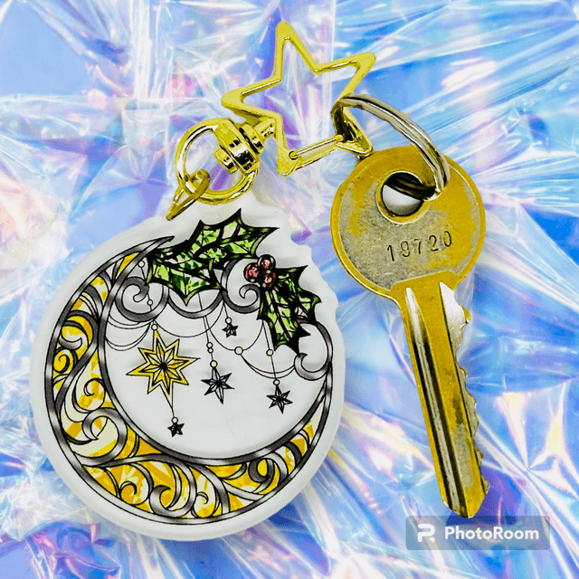 Porte clefs vitrail lunaire