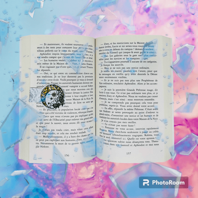 Marque page magnétique vitrail lunaire